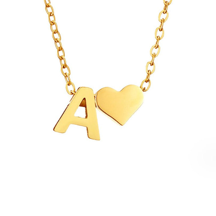 Collar Inicial Intemporal con Colgante de Corazón
