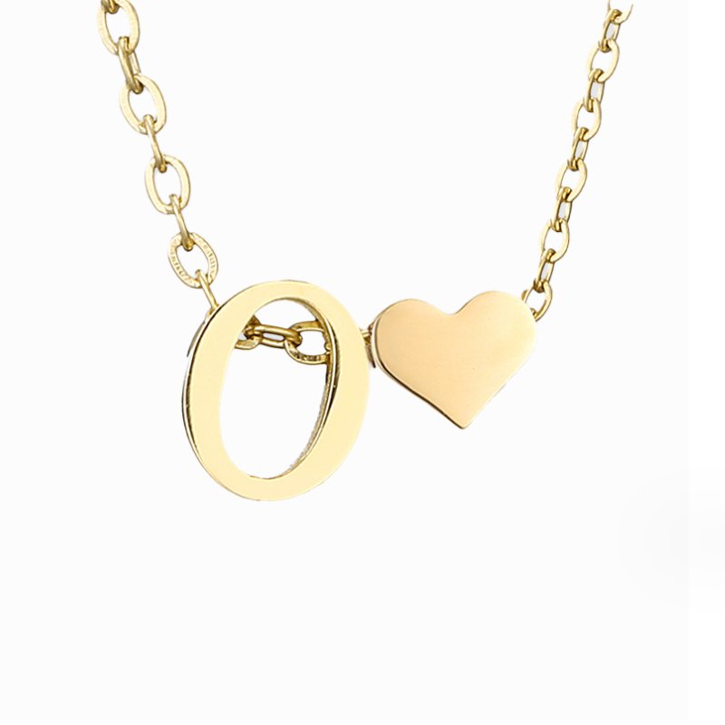 Collar Inicial Intemporal con Colgante de Corazón