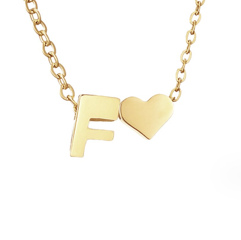 Collar Inicial Intemporal con Colgante de Corazón