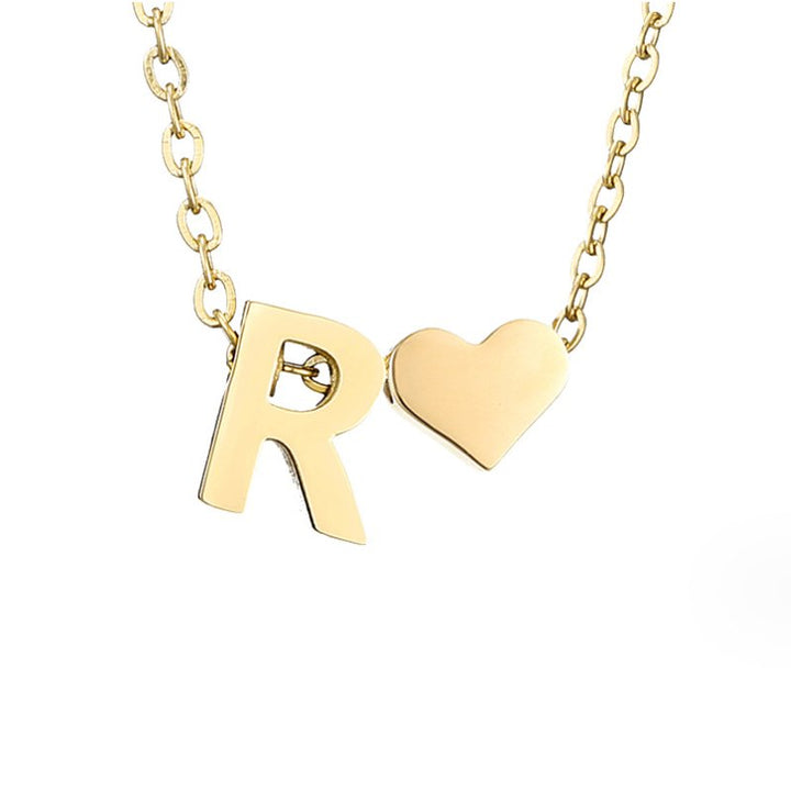 Collar Inicial Intemporal con Colgante de Corazón