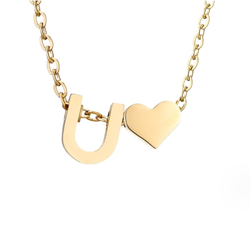 Collar Inicial Intemporal con Colgante de Corazón