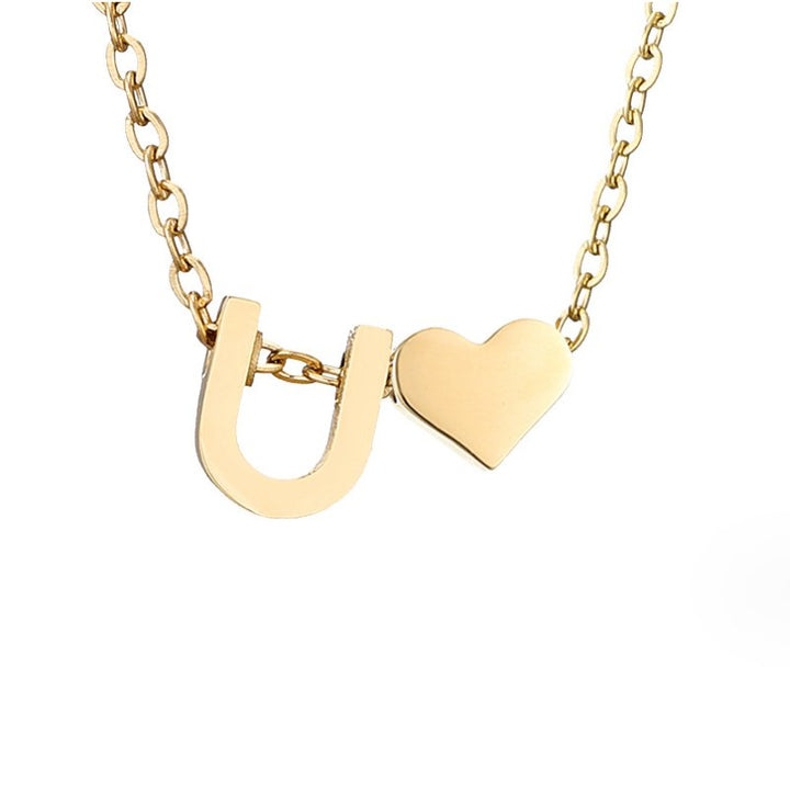 Collar Inicial Intemporal con Colgante de Corazón