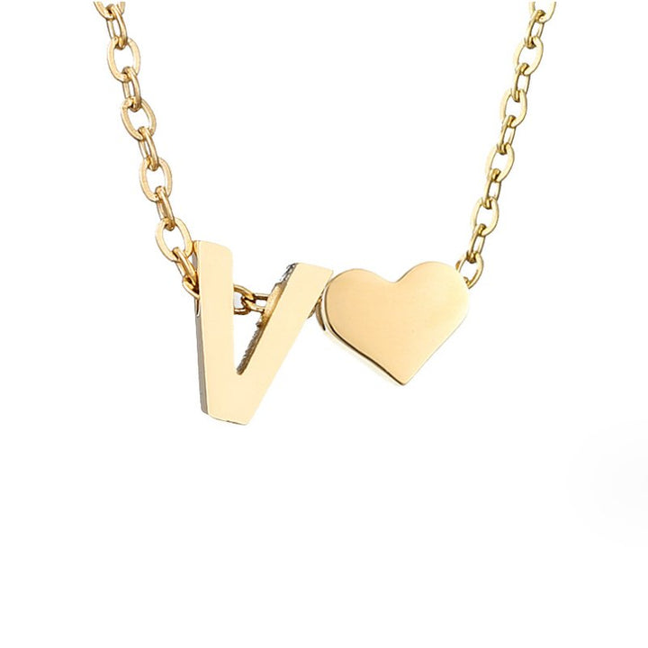 Collar Inicial Intemporal con Colgante de Corazón