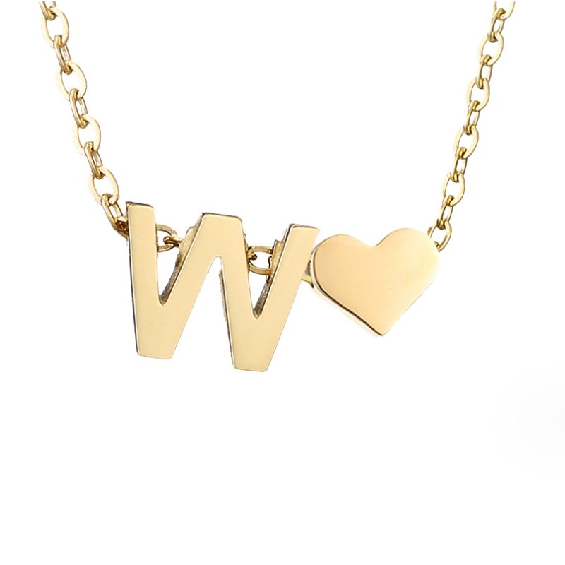 Collar Inicial Intemporal con Colgante de Corazón
