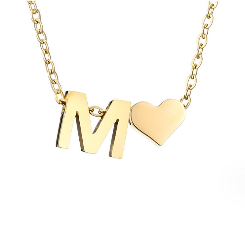 Collar Inicial Intemporal con Colgante de Corazón