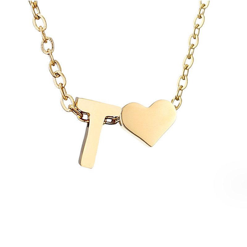 Collar Inicial Intemporal con Colgante de Corazón