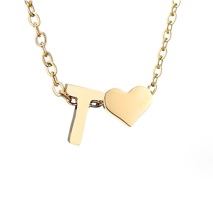 Collar Inicial Intemporal con Colgante de Corazón