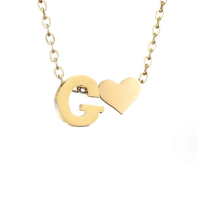 Collar Inicial Intemporal con Colgante de Corazón