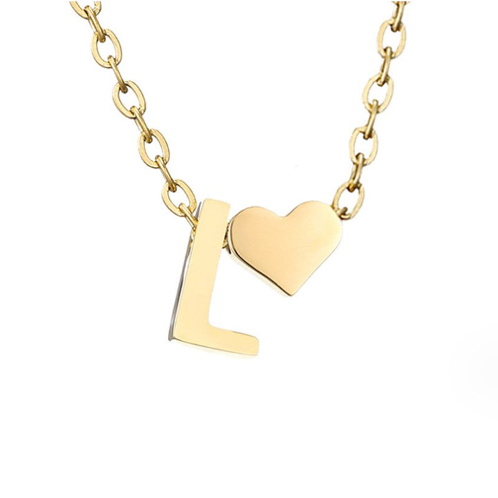 Collar Inicial Intemporal con Colgante de Corazón
