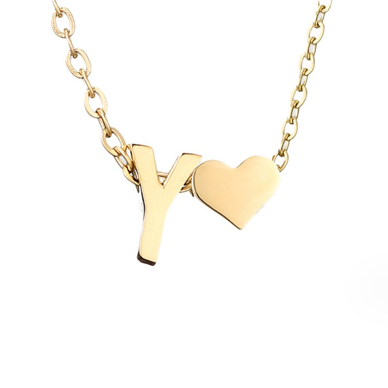Collar Inicial Intemporal con Colgante de Corazón