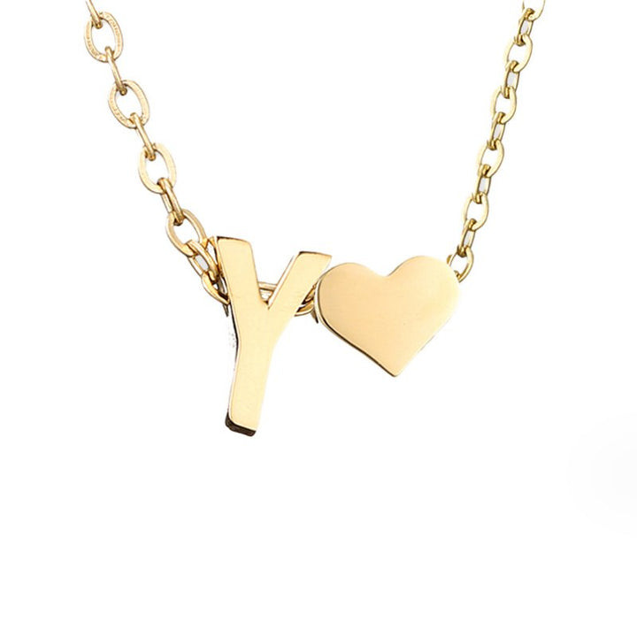 Collar Inicial Intemporal con Colgante de Corazón