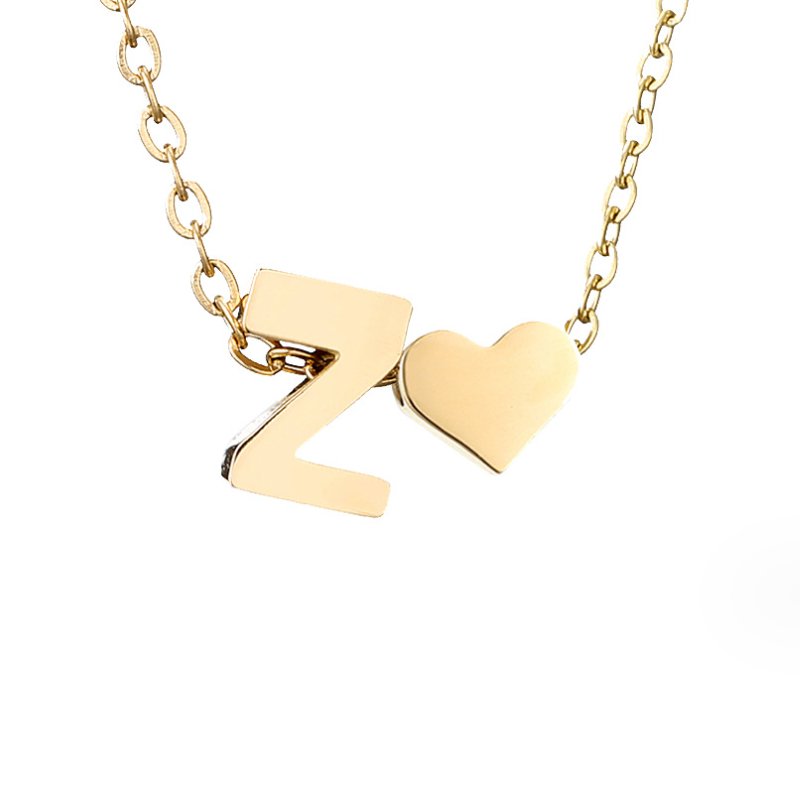 Collar Inicial Intemporal con Colgante de Corazón