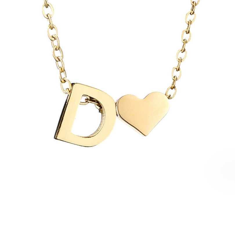 Collar Inicial Intemporal con Colgante de Corazón