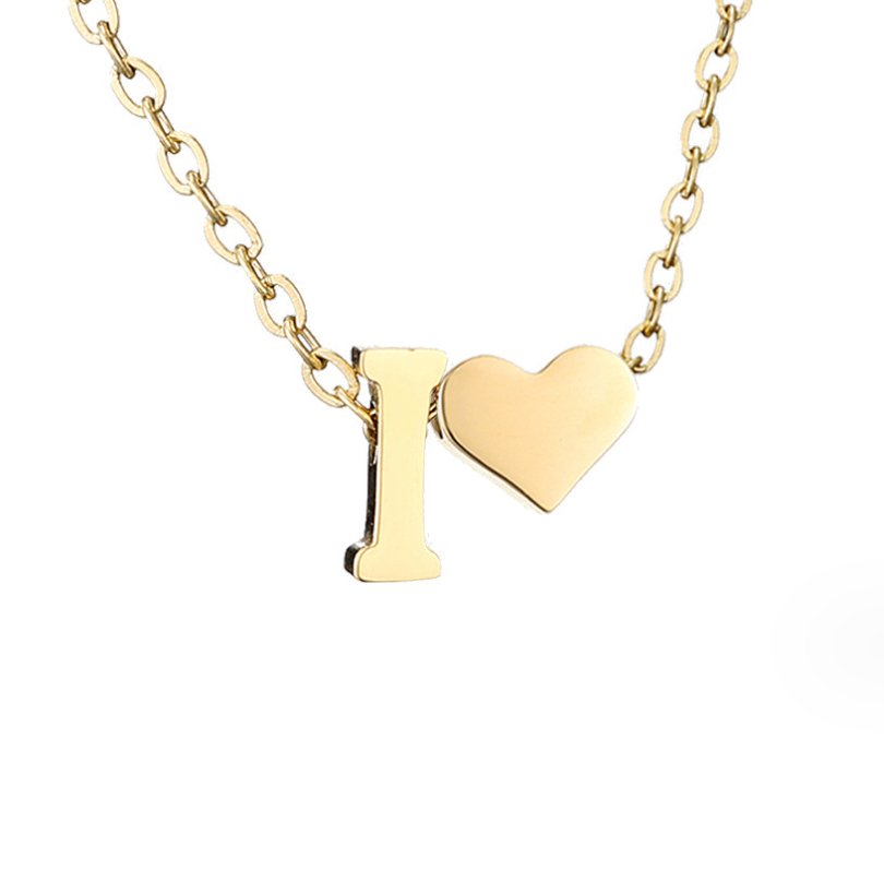 Collar Inicial Intemporal con Colgante de Corazón