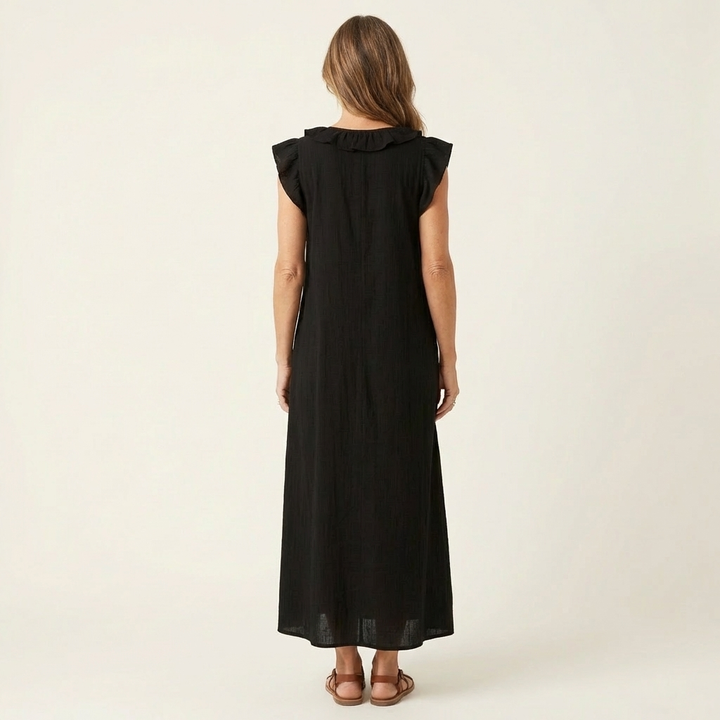 Josette | Vestido Maxi con Volantes Cuello V
