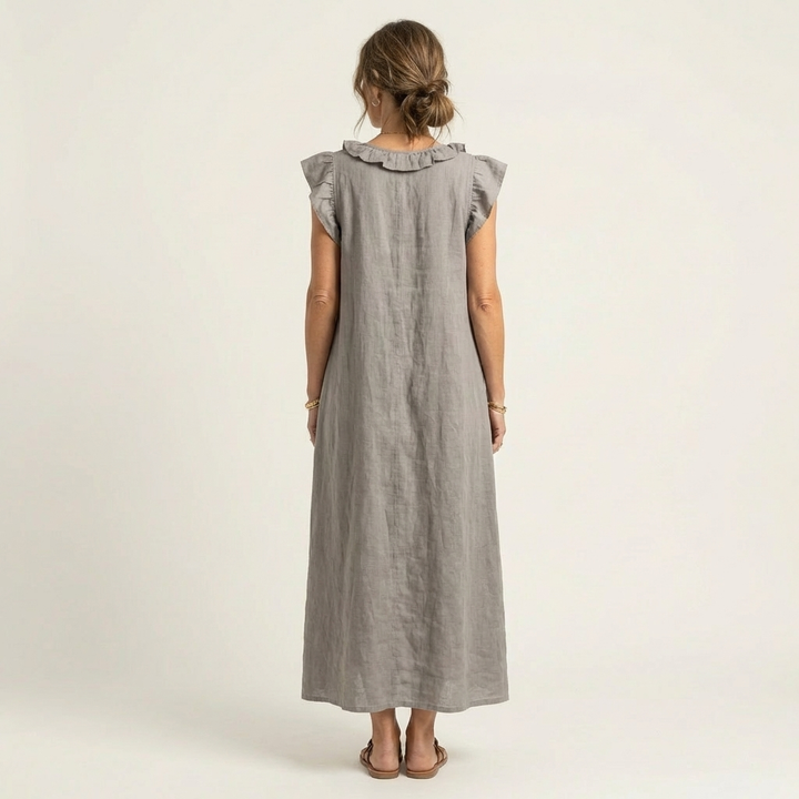 Josette | Vestido Maxi con Volantes Cuello V