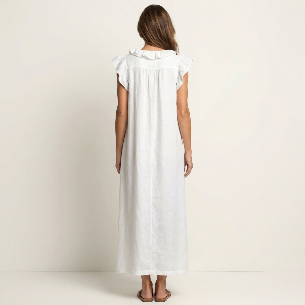 Josette | Vestido Maxi con Volantes Cuello V
