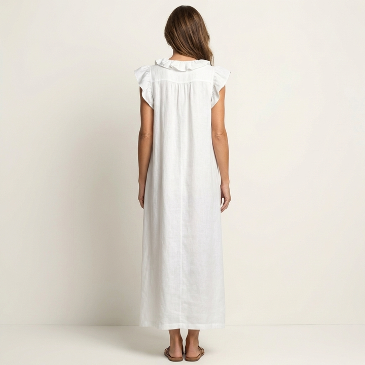 Josette | Vestido Maxi con Volantes Cuello V