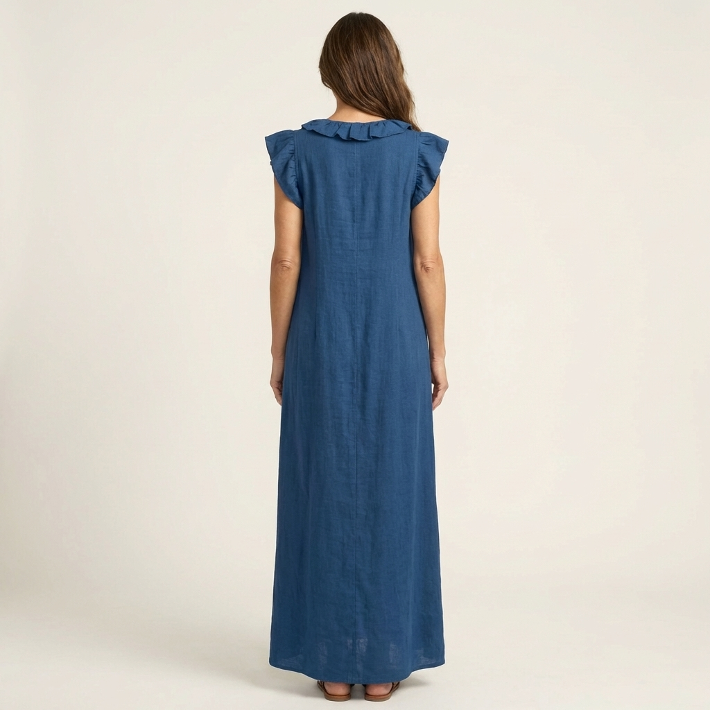 Josette | Vestido Maxi con Volantes Cuello V