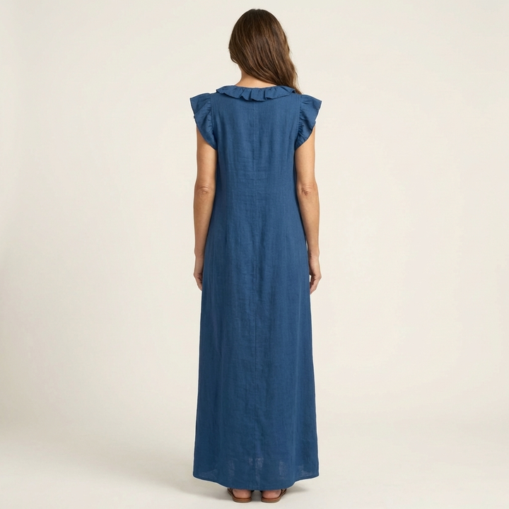 Josette | Vestido Maxi con Volantes Cuello V