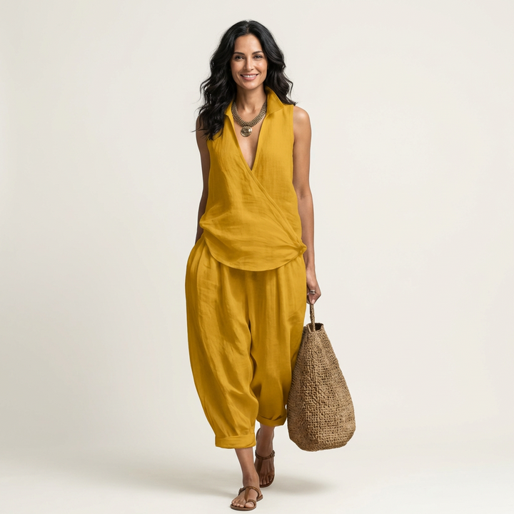 Twiila | Top Cruzado y Pantalón Ancho