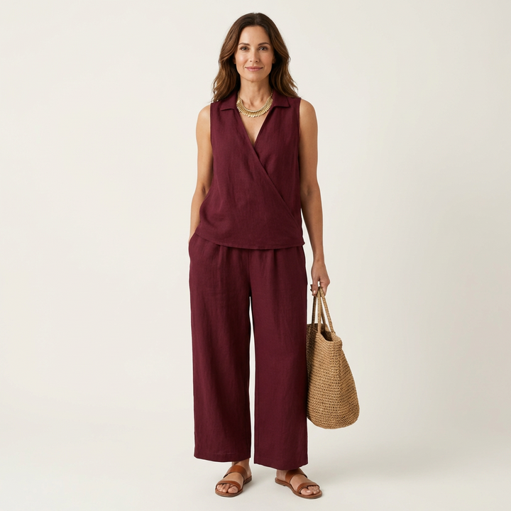 Twiila | Top Cruzado y Pantalón Ancho