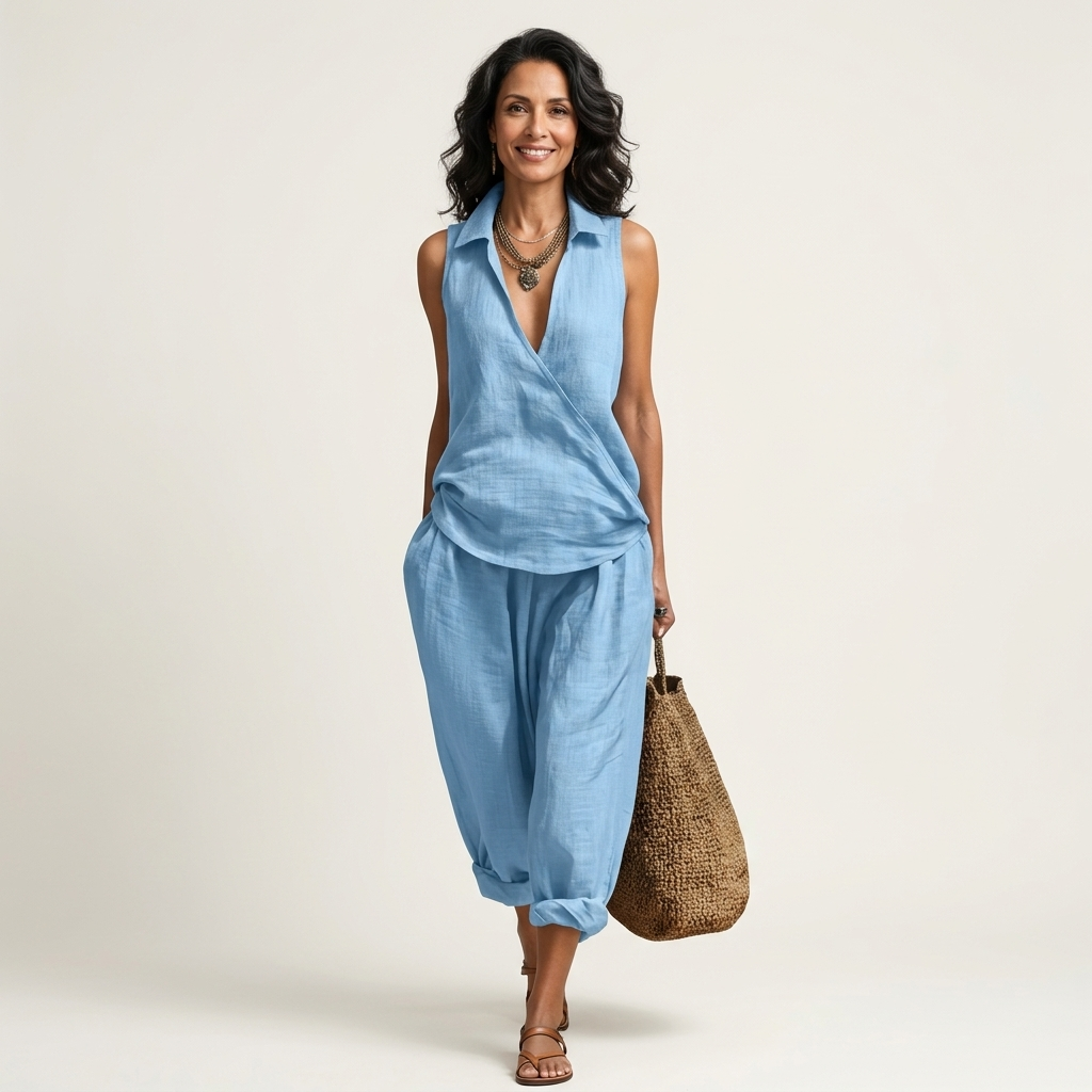 Twiila | Top Cruzado y Pantalón Ancho