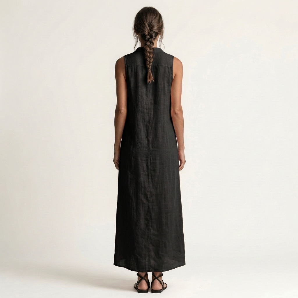 Mirabell | Vestido Maxi Sin Mangas con Botones en la Parte Delantera