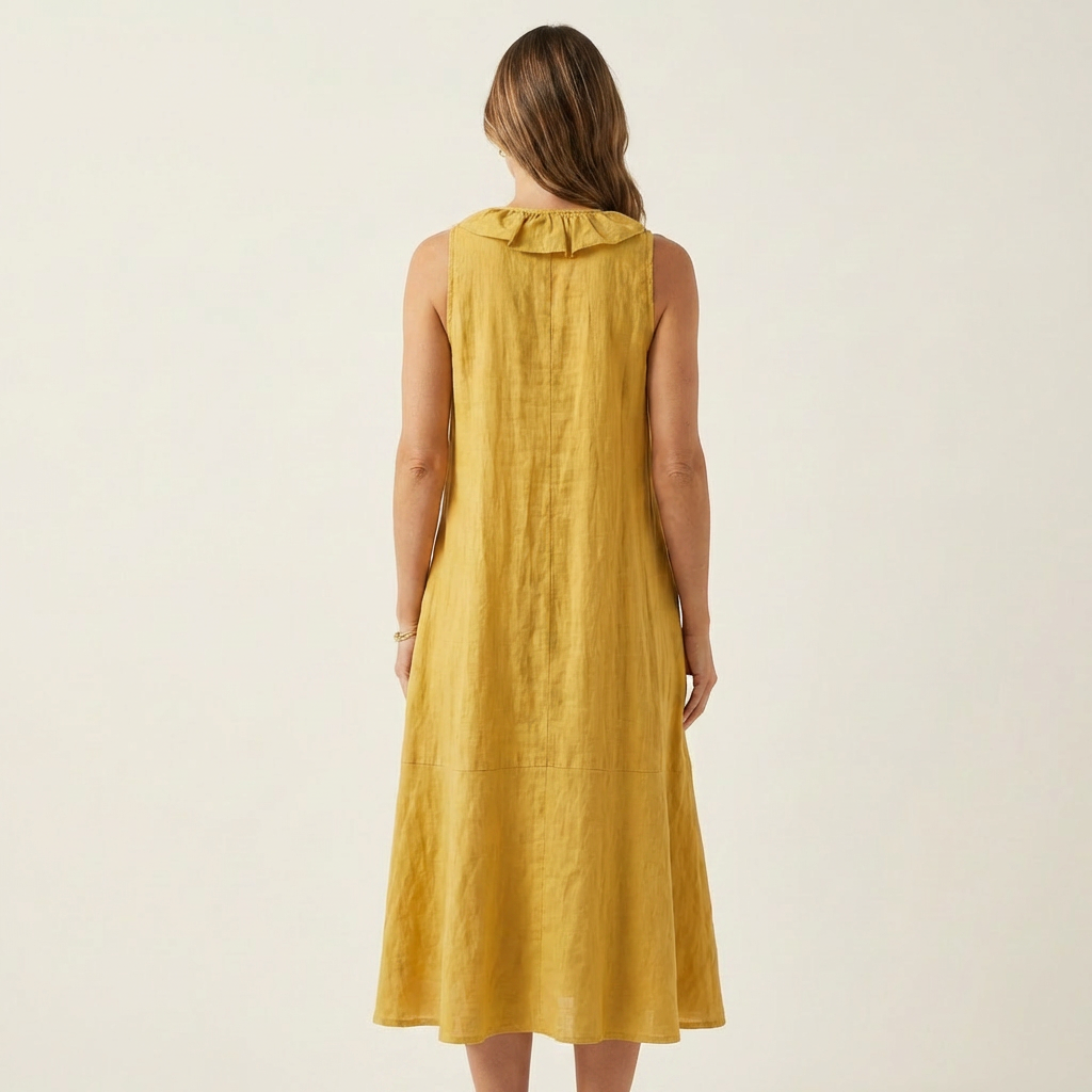 Vicky | Vestido Maxi Sin Mangas con Escote en V y Volante