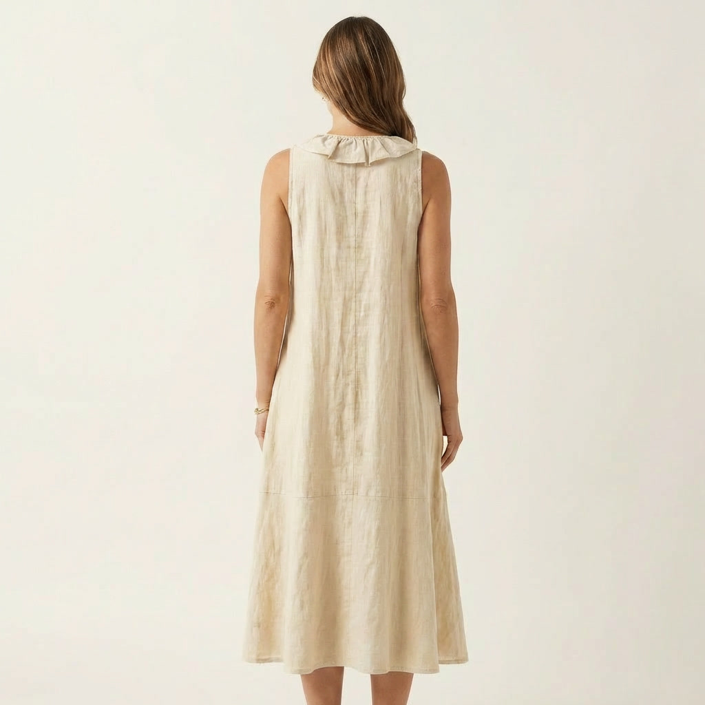 Vicky | Vestido Maxi Sin Mangas con Escote en V y Volante