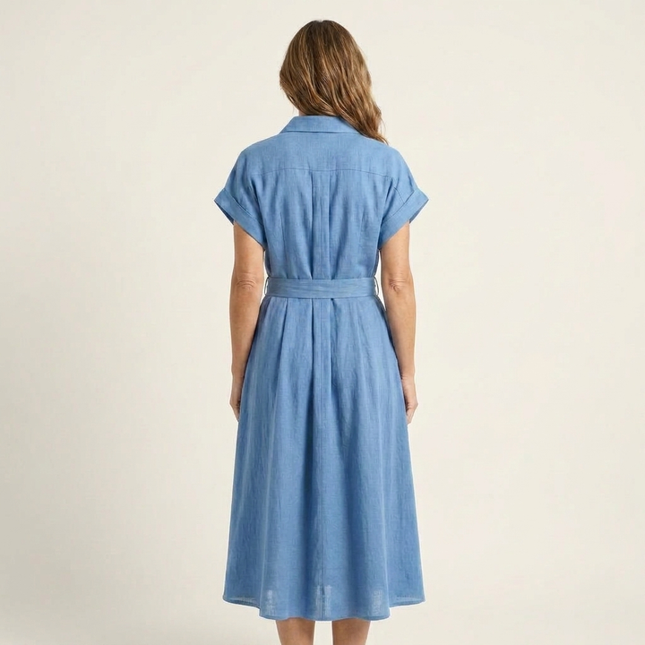 Melodía | Vestido Midi de Denim con Botones y Cinturón