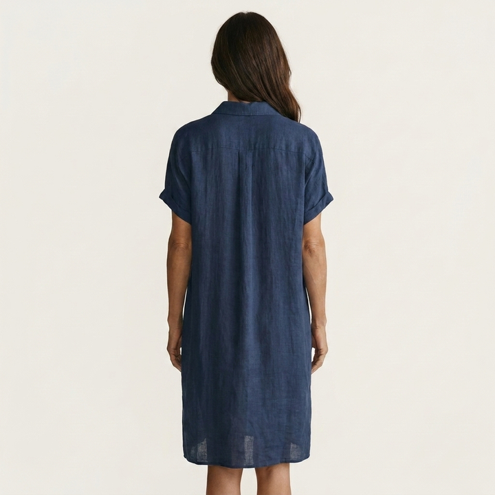 Nidalie | Vestido Químise Midi con Mangas Rizadas