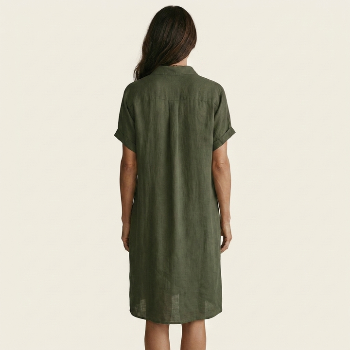 Nidalie | Vestido Químise Midi con Mangas Rizadas