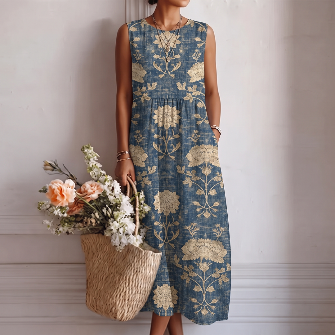 Vestido midi clásico Aurora con estampado floral
