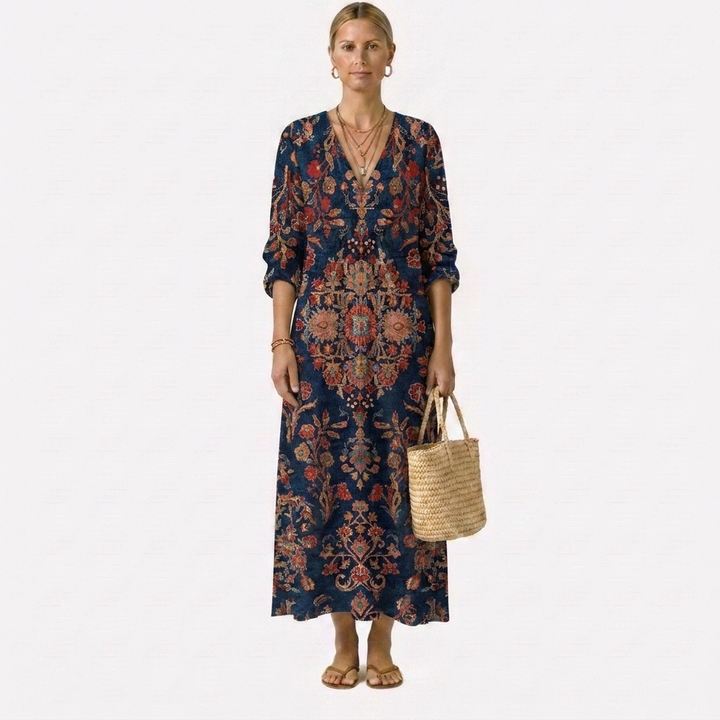 Adela vestido con encantador estampado de flores