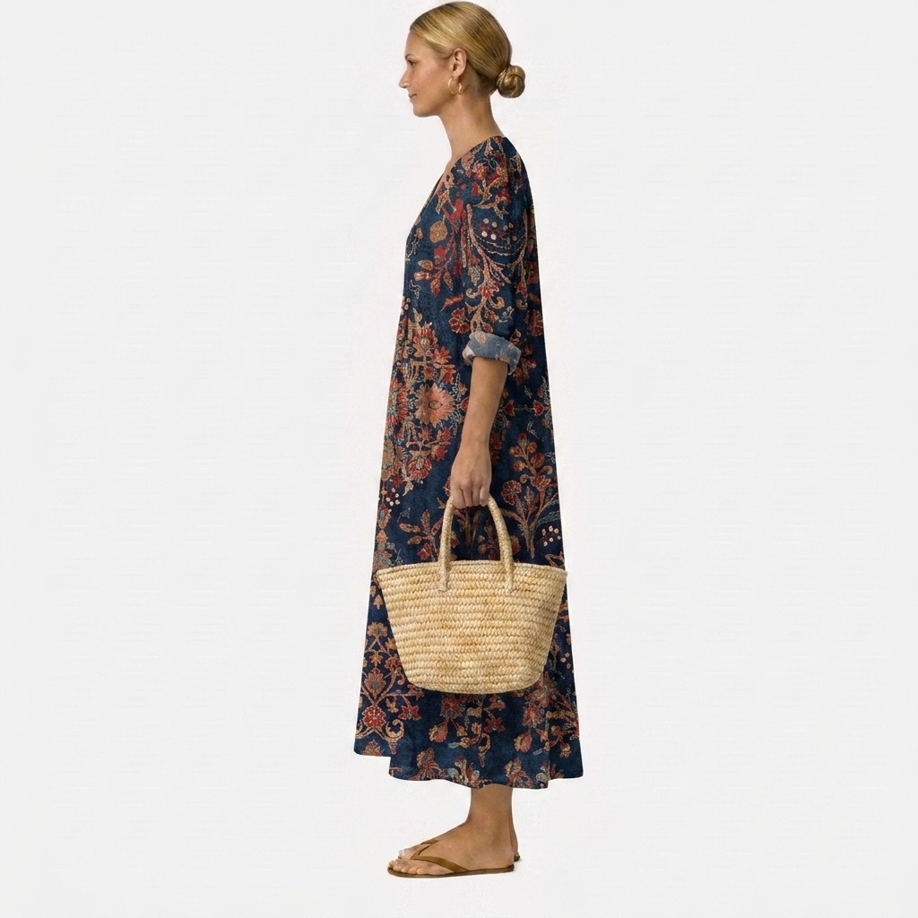 Adela vestido con encantador estampado de flores