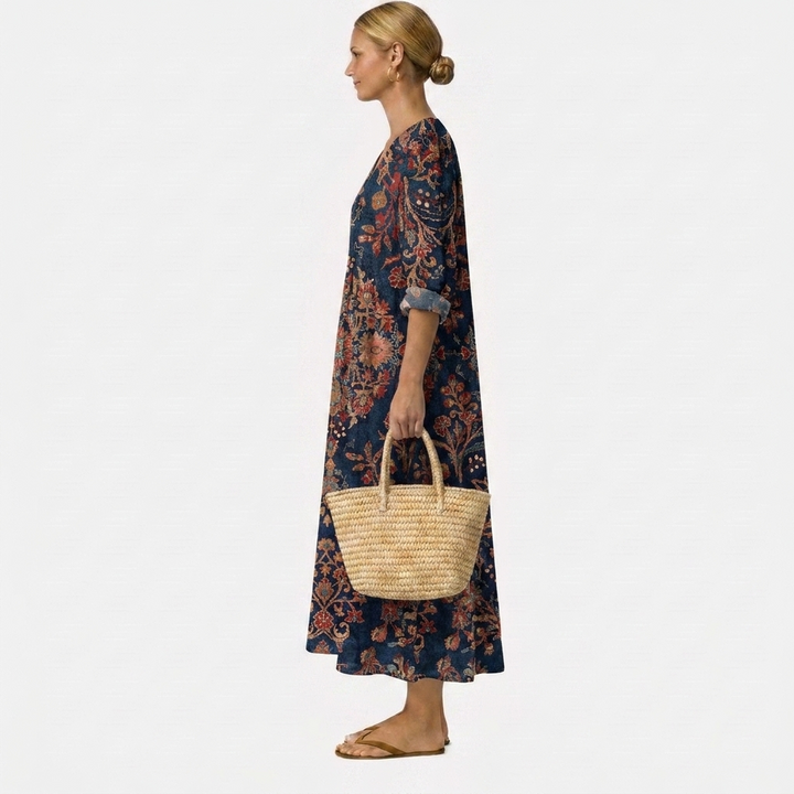 Adela vestido con encantador estampado de flores
