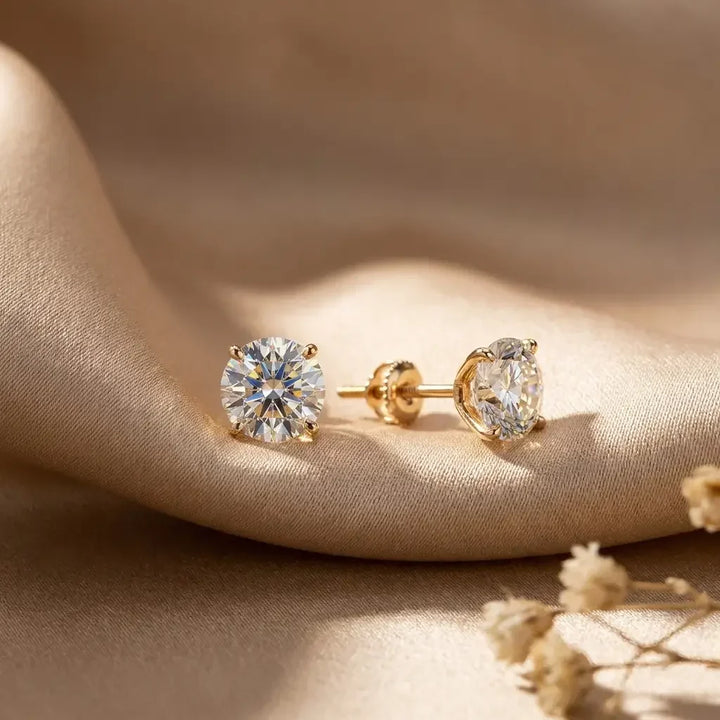 Pendientes de oro blanco elegantes Tera