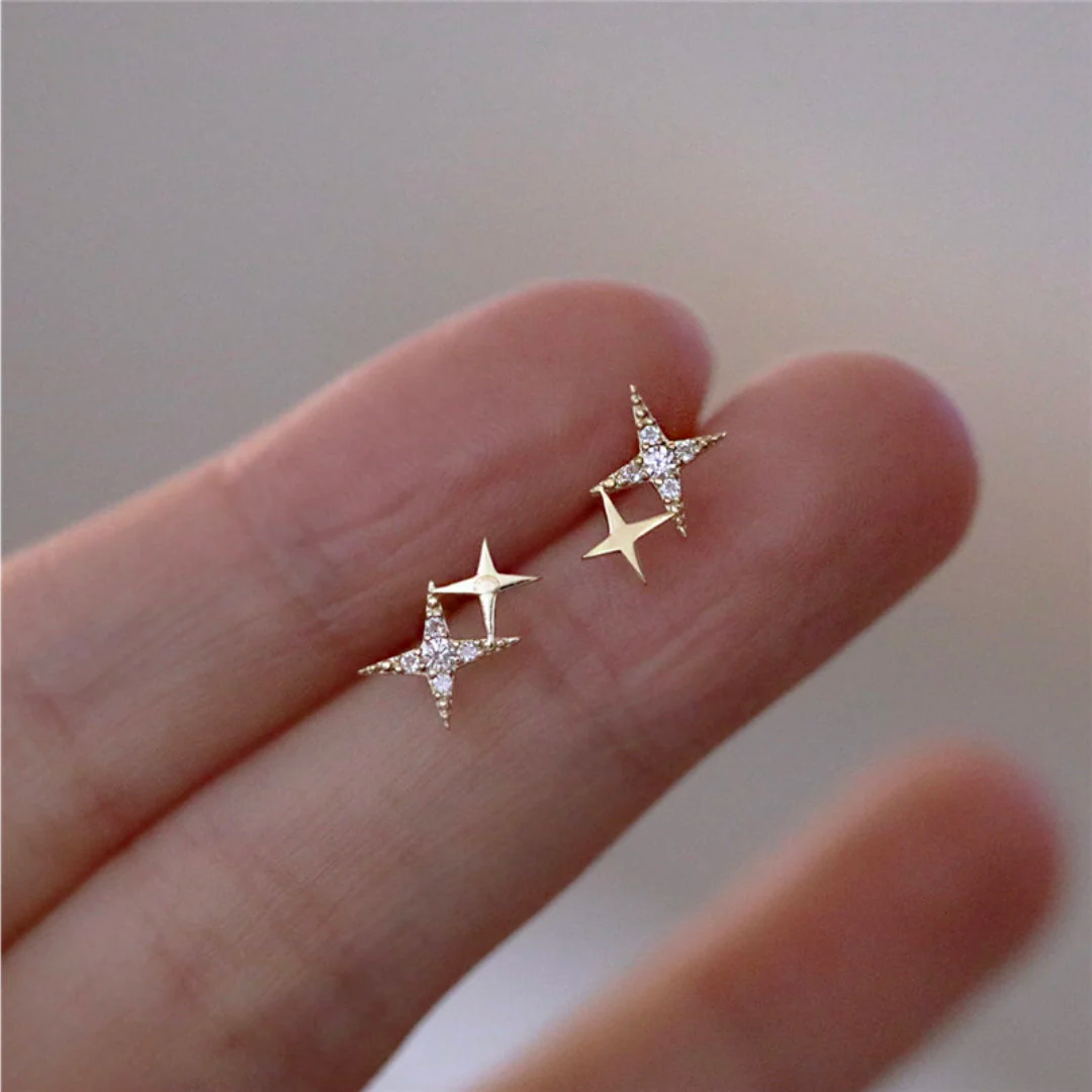 Pendientes estrella brillante