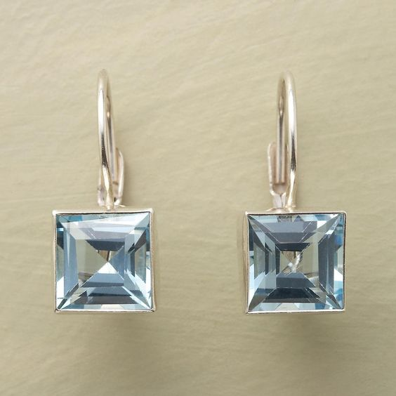 Pendientes de vidrio azul atemporales Harvest