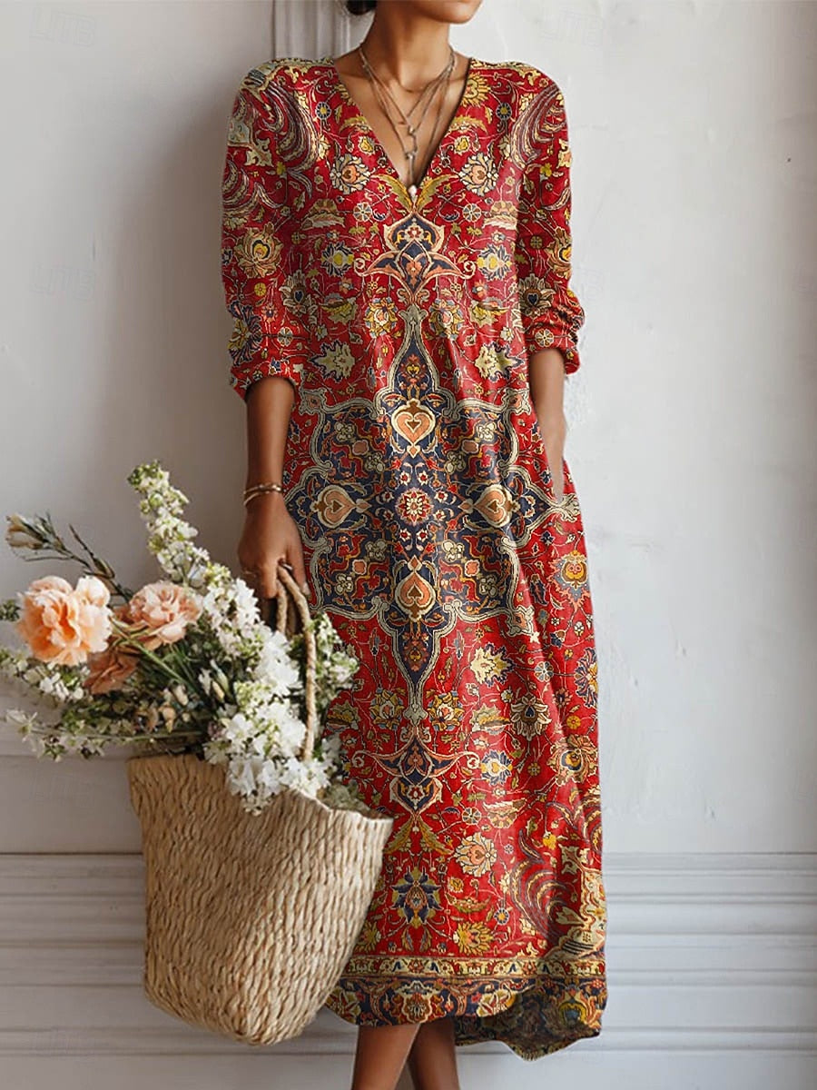 Paula | Vestido largo con un estampado suave