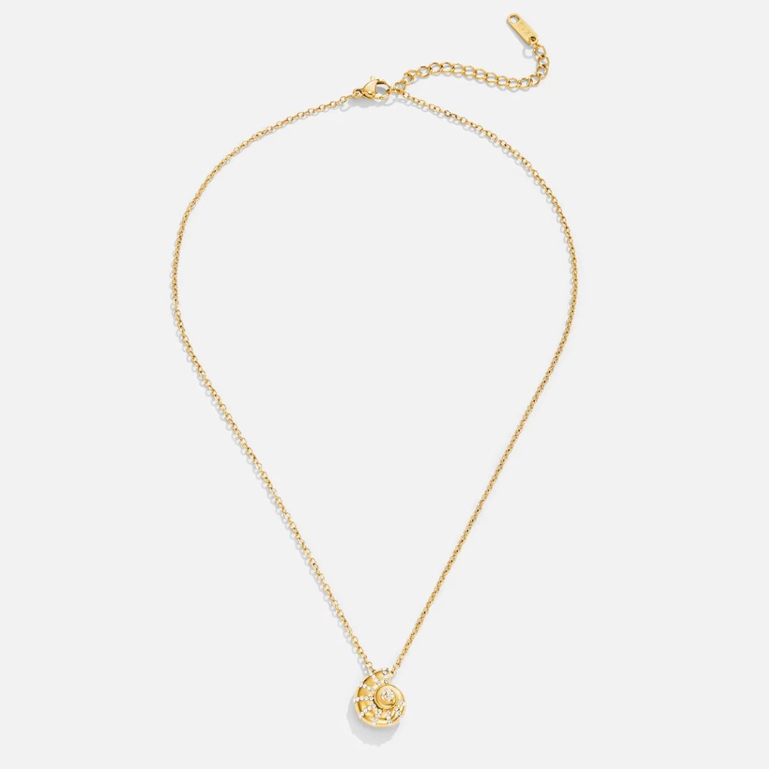 Collar con Colgante de Cristal con Forma de Concha