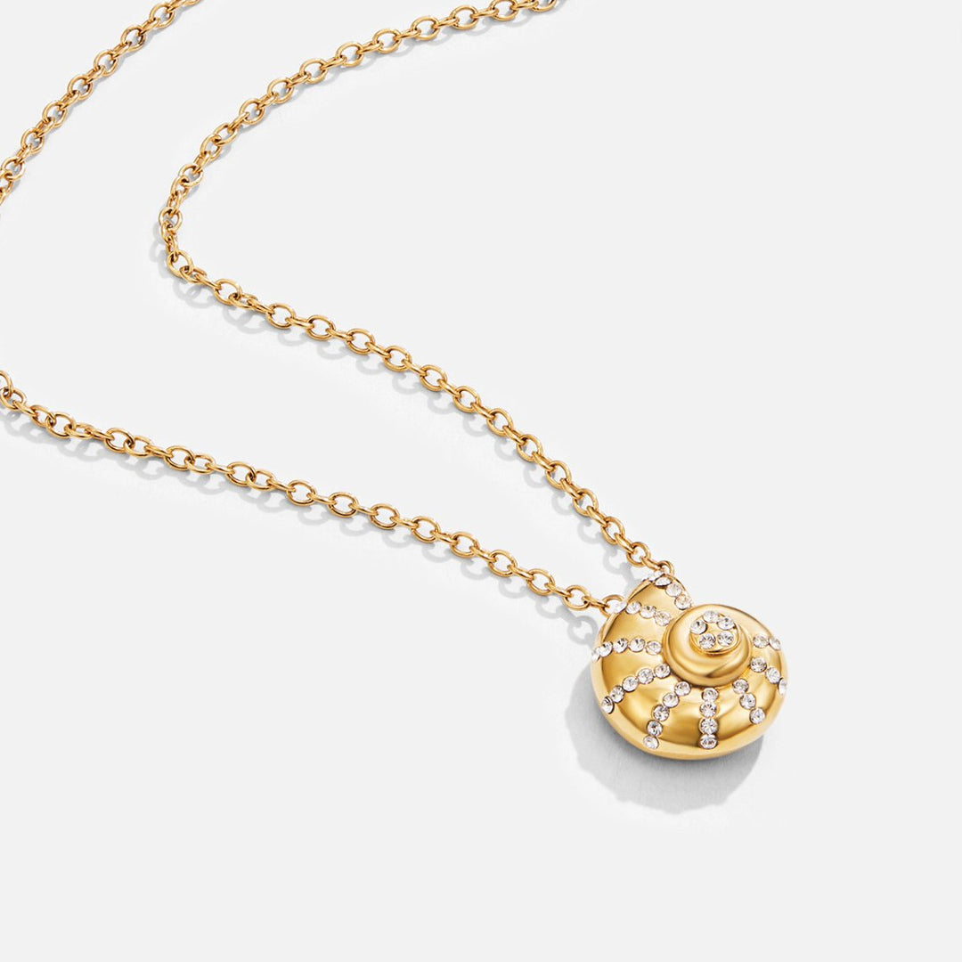 Collar con Colgante de Cristal con Forma de Concha