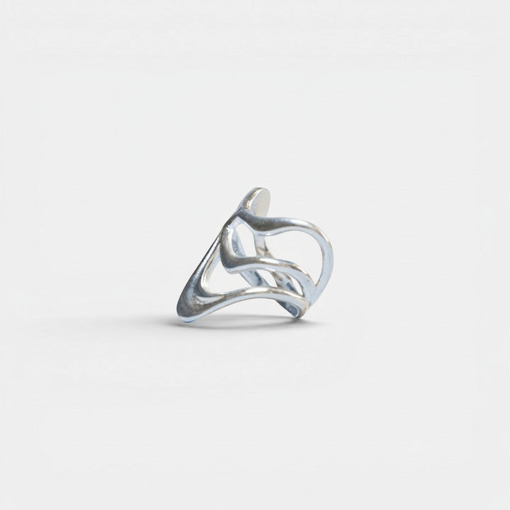 Anillo asimétrico de plata esterlina 925 – hecho a mano y macizo