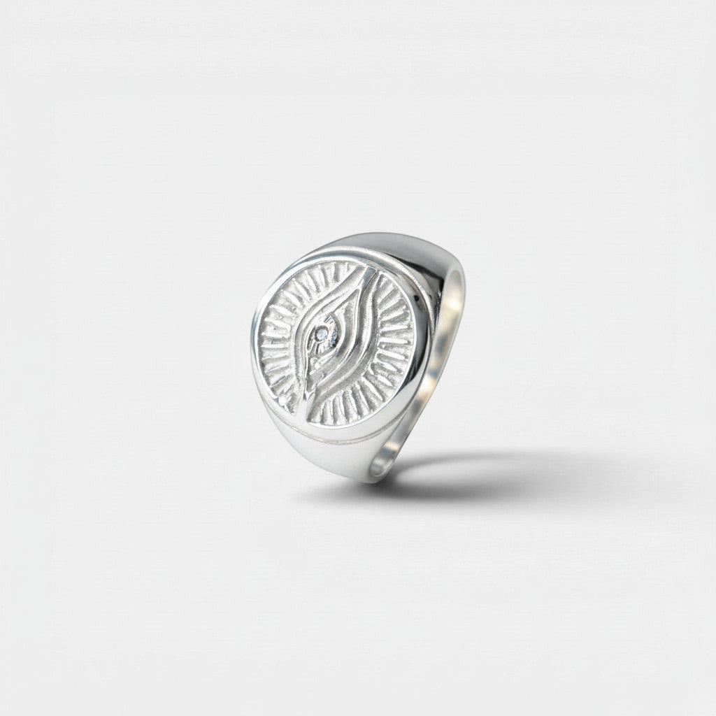 Anillo Sello Horus 925 Plata Esterlina hecho a mano