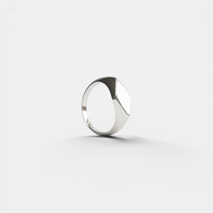 Pequeña anillo de sello en plata esterlina 925 cuadrada hecha a mano