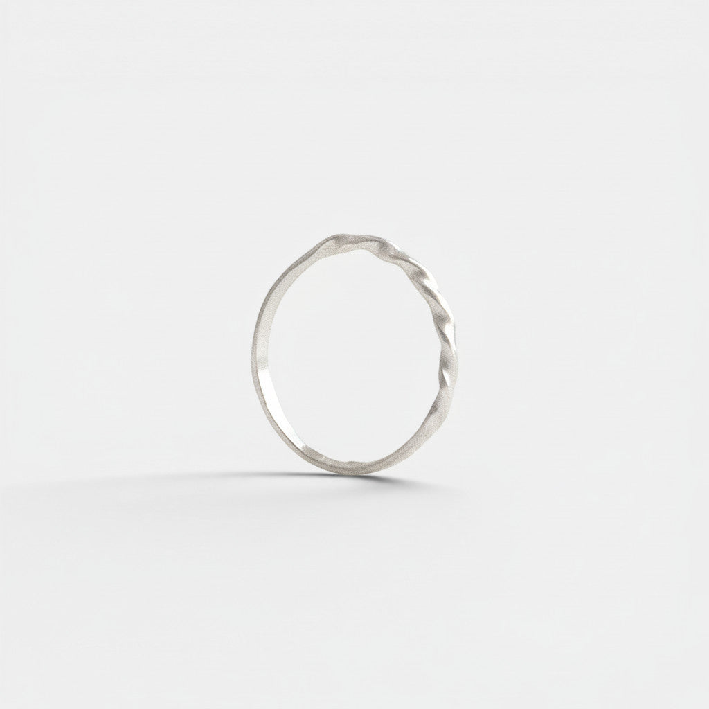 Anillo fino de plata esterlina 925 hecho a mano