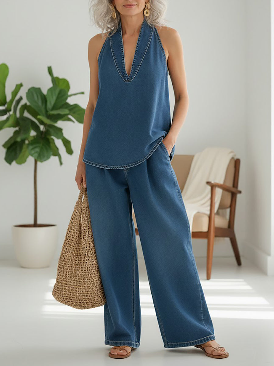 Ivy | Conjunto de Denim con Lavado Vintage Suave