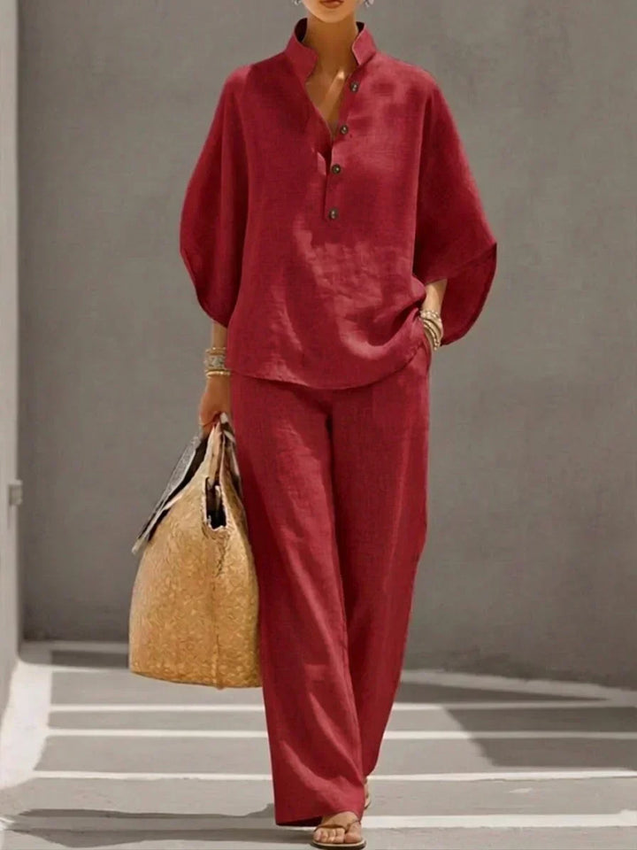 Sophie | Conjunto premium transpirable con mangas murciélago y pantalón ancho