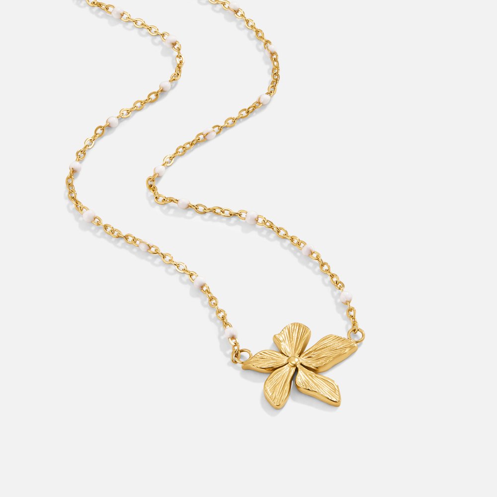 Collier Elegante con Flor Dorada